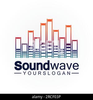 Sound wave logo and symbol vector Stock Vector