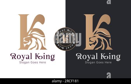 Luxury Royal King Lion with Initial Letter K King Logotype Stock Vector ...
