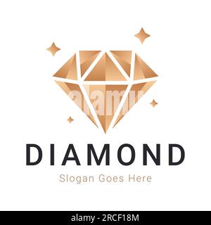 Luxury Diamond Logo Design 3D Diamond Logotype Stock Vector