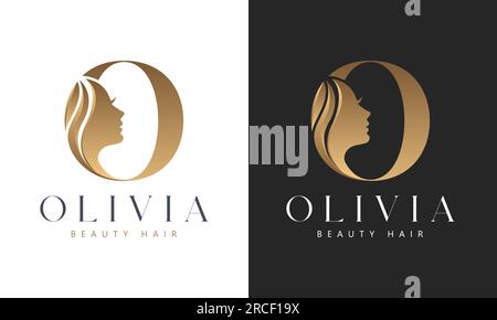 Luxury 3D Initial Letter O with Women Beauty Face Logo Design Stock ...