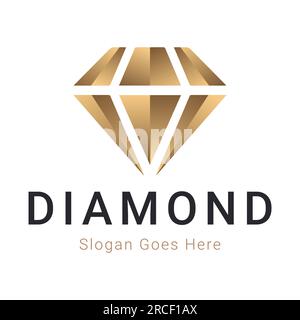 Luxury Diamond Logo Design 3D Diamond Logotype Stock Vector