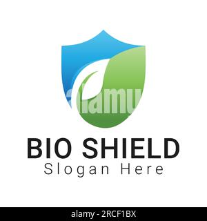 Bio Shield Logo Design Ecology Logotype Stock Vector