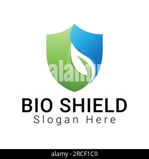 Bio Shield Logo Design Ecology Logotype Stock Vector