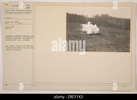 Photograph depicting the aftermath of a shell explosion in a town ...