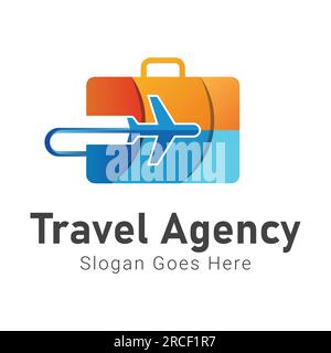 Travel Agency Logo Design Travel Bag Logotype Stock Vector