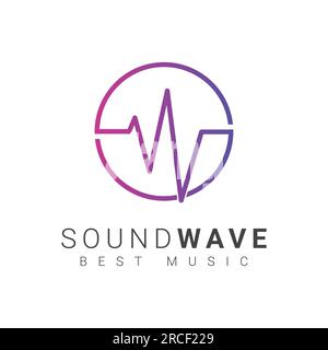 3d Sound Wave Logo Design Music Voice Note Stock Vector