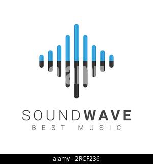 3d Sound Wave Logo Design Music Voice Note Stock Vector