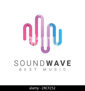 3d Sound Wave Logo Design Music Voice Note Stock Vector
