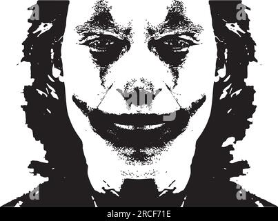 Clown Silhouette Glow in Dark TShirt Stock Vector