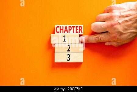 Time to chapter 2 symbol. Concept word Chapter 1 2 3 on wooden block ...