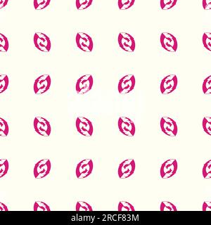 seamless pattern with abstract pink nut shape; horizontal rows of abstract beans shapes Stock Vector
