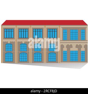 Building facade inspired by historical palace; vector illustration; Stock Vector