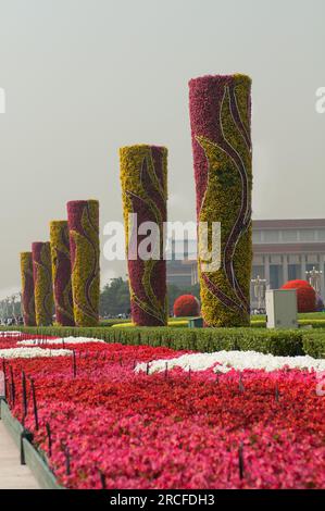 Topiary Surrounding Tiananmen Square Stock Photo