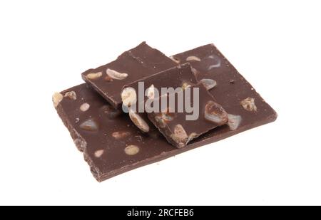chocolate with nuts isolated on white background Stock Photo