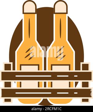 Isolated pair of beer bottles icon Vector Stock Vector