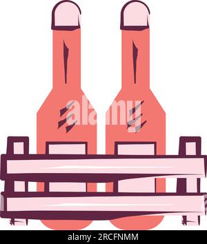 Isolated pair of beer bottles icon Vector Stock Vector