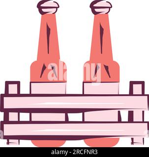 Isolated pair of beer bottles icon Vector Stock Vector