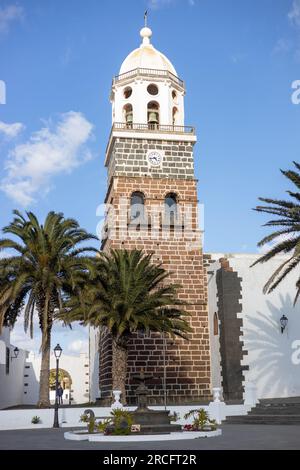 Church of our lady of Guadalupe or iglesia de nuestra senora de guadalupe, seen from the Plaza de la Constitution in Teguise, Lanzarote, Spain. Stock Photo