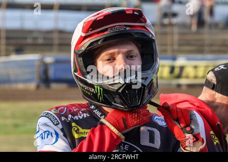 Dan Bewley - Belle Vue Aces speedway rider who also rides in the Speedway Grand Prix series.  Portrait Stock Photo