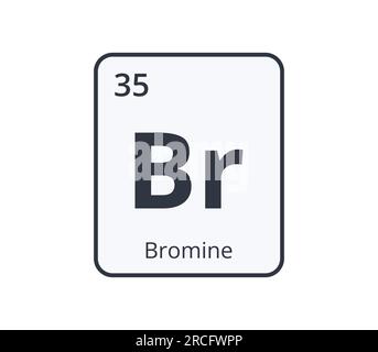 Bromine Chemical Element Graphic for Science Designs. Stock Vector