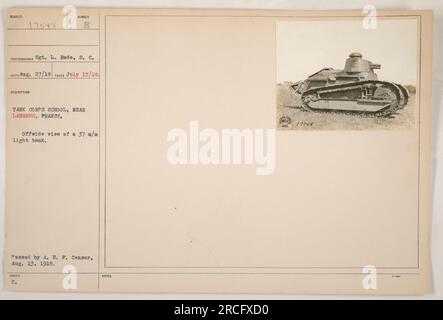 image caption a side view of a 37 mm light tank at e tank corps school near langres france the photograph was taken on july 15 1918 and received on august 27 1918 it was subjected and passed by the aef american expeditionary forces censor on august 13 1918