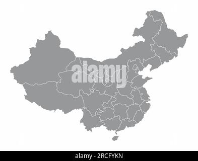 China administrative map isolated on white background Stock Vector