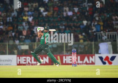 Bangladesh-Afghanistan first T20I match at the Sylhet International  Cricket Stadium (SICS) in Lakkatura, Sylhet, Bangladesh. Stock Photo