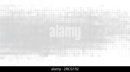 Minimal light grey pixelated background with dissolution effect. Subtle vector graphic pattern with small gray squares Stock Vector