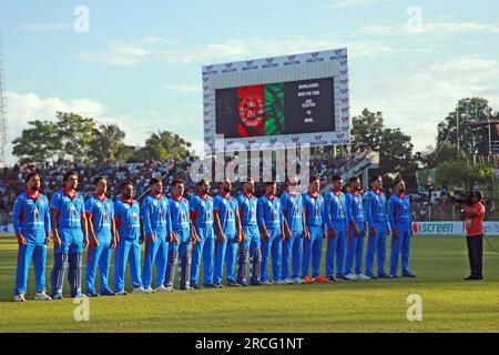 Bangladesh-Afghanistan first T20I match at the Sylhet International  Cricket Stadium (SICS) in Lakkatura, Sylhet, Bangladesh. Stock Photo