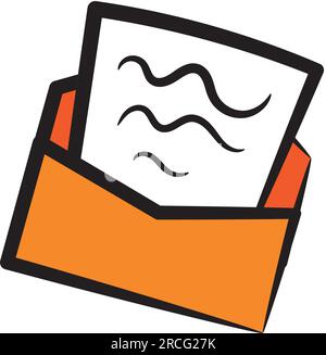 Isolated colored sketch of a message letter Vector Stock Vector