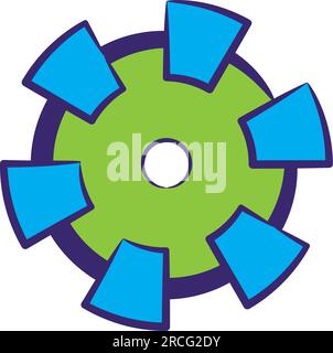 Isolated colored gear piece sketch icon Vector Stock Vector