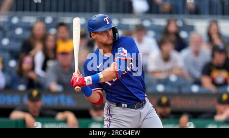 Texas Rangers' Josh Jung bats during the fifth inning of a baseball game  Friday, Sept. 9, 2022, in Arlington, Texas. (AP Photo/Michael Ainsworth  Stock Photo - Alamy