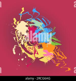 Abstract colorful splash background. Optical illusion. Psychedelic abstract art. Vector illustration Isolated Stock Vector