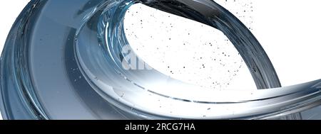 Twisting water band Cold summer atmosphere Water-like Abstract, Elegant and Modern 3D Rendering imagehigh Resolution 3D rendering image Stock Photo