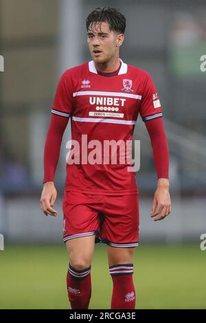 Hartlepool, UK. 14th July, 2023. Hayden Hackney #7 of Middlesbrough during the Pre-season friendly match Hartlepool United vs Middlesbrough at Suit Direct Stadium, Hartlepool, United Kingdom, 14th July 2023 (Photo by James Heaton/News Images) in Hartlepool, United Kingdom on 7/14/2023. (Photo by James Heaton/News Images/Sipa USA) Credit: Sipa USA/Alamy Live News Stock Photo