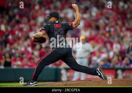 Cincinnati Reds' Fernando Cruz prepares to throw during a baseball game  against the Colorado Rockies in Cincinnati, Monday, June 19, 2023. (AP  Photo/Aaron Doster Stock Photo - Alamy