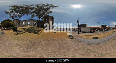 360 degree panoramic view of Santiago Apóstol Parish Ruins, city of Cartago 2