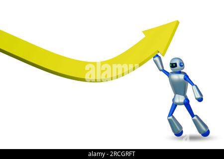 Artificial intelligence helping support the economic growth- 3d rendering Stock Photo