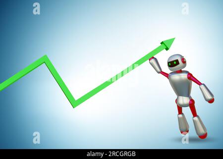 Artificial intelligence helping support the economic growth- 3d rendering Stock Photo