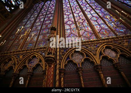 The Apostle and stained glass windows - Sainte-Chapelle, Paris, France Stock Photo