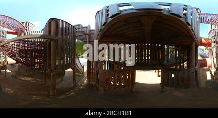 360 degree panoramic view of Children playground in palma de mallorca