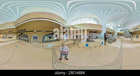 360° view of Qatar Doha Metro Msheireb Interchange Station distribution ...