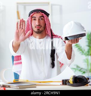 The arab engineer working on new project Stock Photo