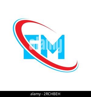 Minimal Letter EM Logo Design. EM E M Letter Logo Design. EM letters logo, E and M letters logo alphabet design. Stock Vector