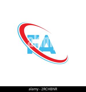 FA logo. FA letter. FA letter logo design. Initials FA logo linked with circle and uppercase monogram logo. FA typography for technology. Stock Vector
