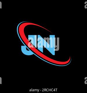 JV J V letter logo design. Initial letter JV linked circle upercase monogram logo red and blue. JV logo, JV design Stock Vector
