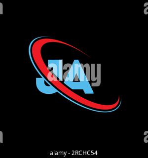 JA letter logo design. JA icon design. J A capital letter logo concept. Stock Vector