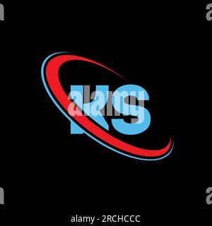 KS logo. KS letter. KS letter logo design. Initials KS logo linked with circle and uppercase monogram logo. KS typography for technology. Stock Vector