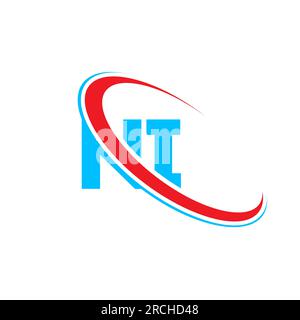 NI N I letter logo design. Initial letter NI linked circle upercase monogram logo red and blue. NI logo, N I design Stock Vector