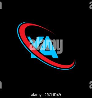 YA Y A letter logo design. Initial letter YS linked circle uppercase monogram logo red and blue. YS logo, Y S design. ya, y a Stock Vector
